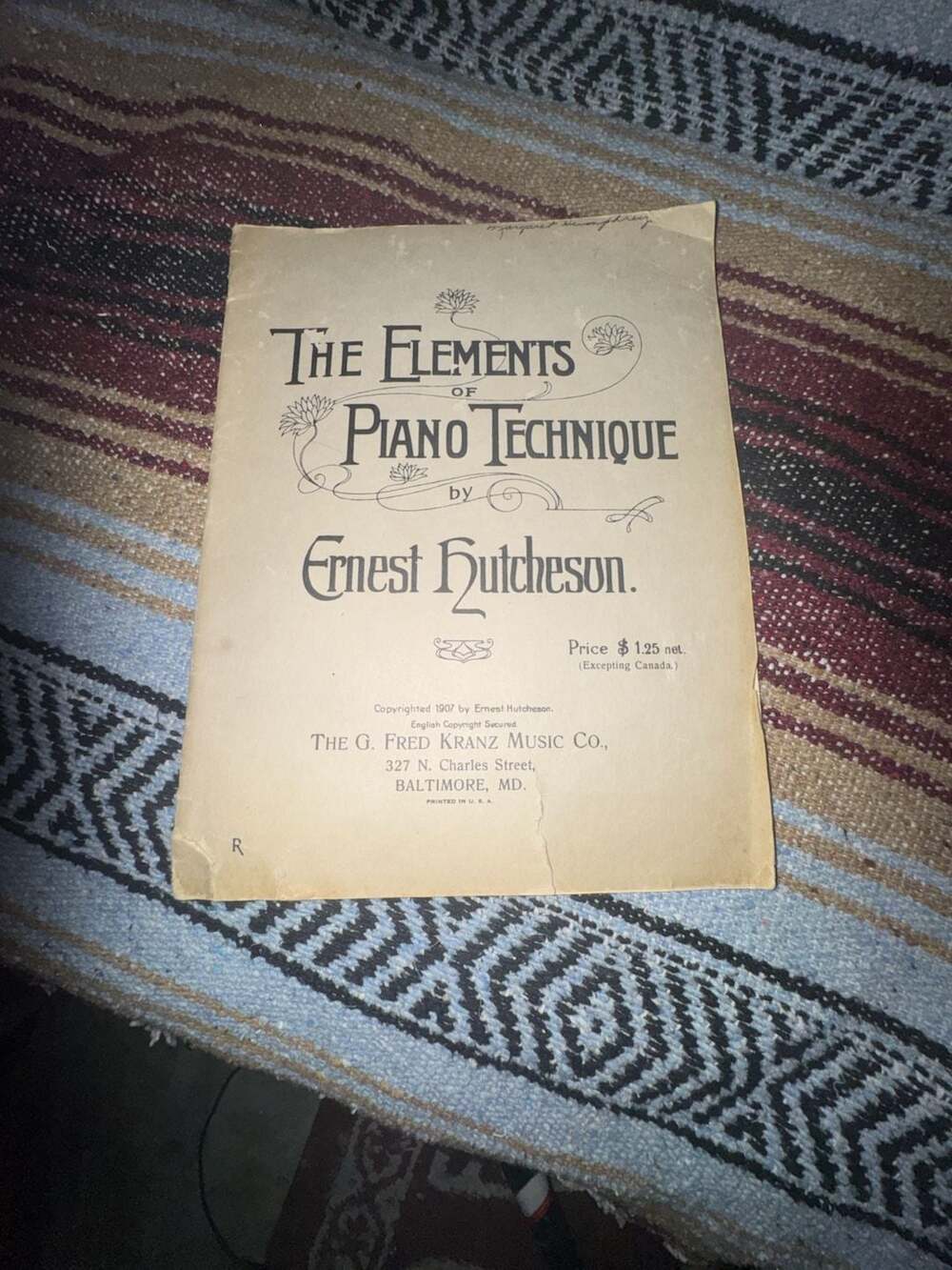 The Elements of Piano Technique by Ernest Hutchesun Vintage Sheet Music Book